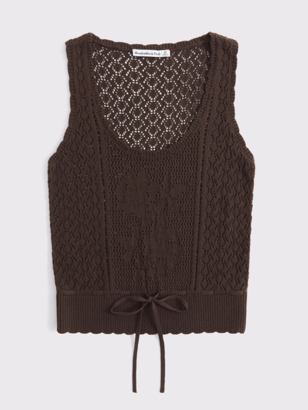 NWT Abercrombie & Fitch Floral Stitched Tie Waist Sweater Tank Size Large